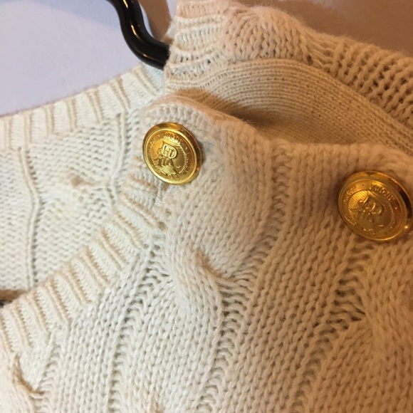 Ralph Lauren Rugby Cream Knit Sweater Gold Details - Picture 5 of 5